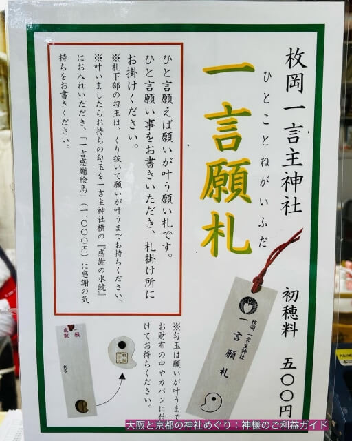 一言主神社(枚岡神社の末社)一言願札のお守り