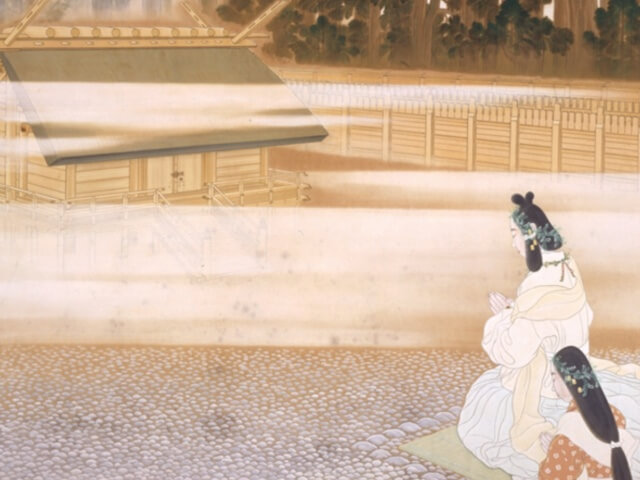 矢沢弦月「皇大神宮奉祀」に描かれている倭姫命(ヤマトヒメノミコト)
