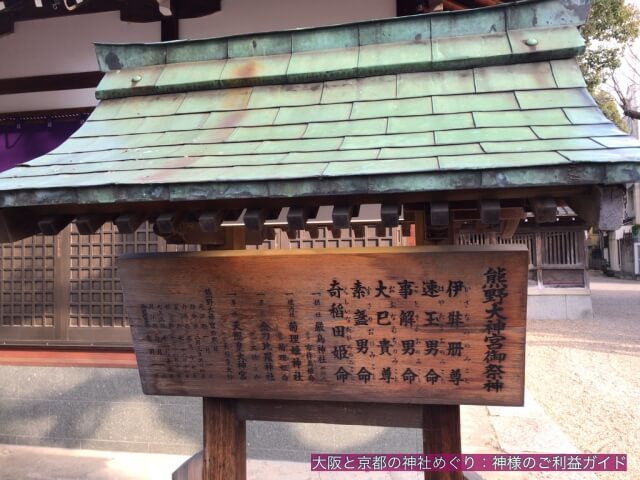 熊野大神宮の境内にある御祭神の表記