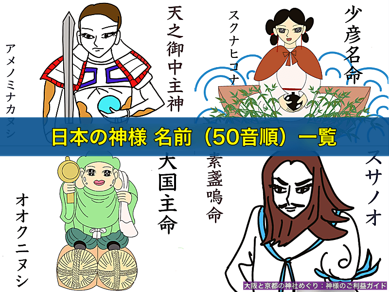 日本の神様 名前(50音順)一覧