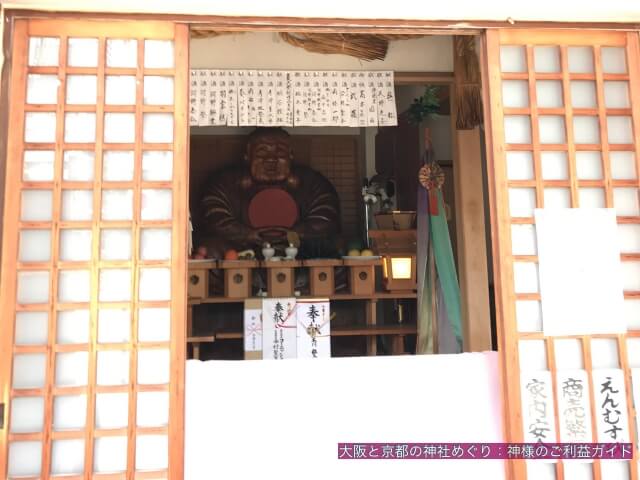 大国主神社の大国様が顔を出している様子