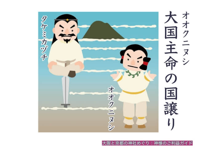 オオクニヌシの国譲り | タメノホヒ・ワメノワカヒコ・タケミカヅチ